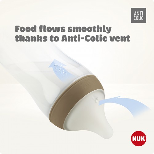 NUK Perfect Match Temperature Control Bottle with Soft Silicone Teat 260ml | Feeding Bottle | Made in Germany